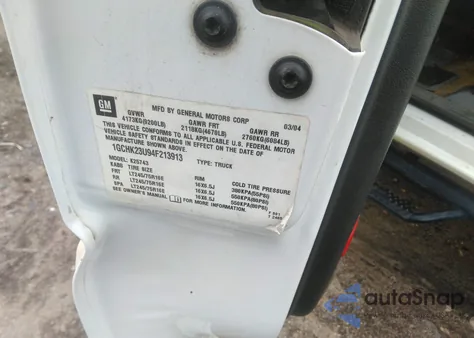 2004 Chevrolet Silverado 2500Hd Ls из США, поврежденный, VIN 1GCHK23U94F213913